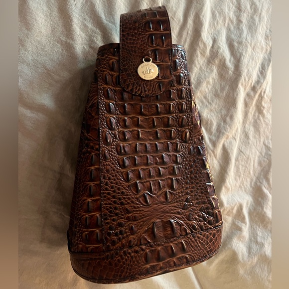 Brahmin Rich Brown Croc-Embossed Tote - Picture 3 of 7